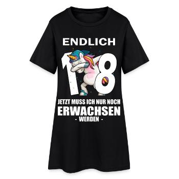 18th Birthday Unicorn 18 Years 18th Anniversary - Women’s T-Shirt Dress - black - Front