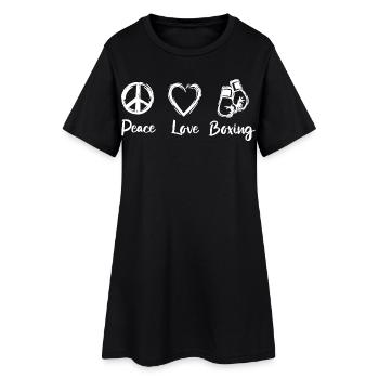 Peace Love Boxe - Robe T-shirt Femme - noir - Devant
