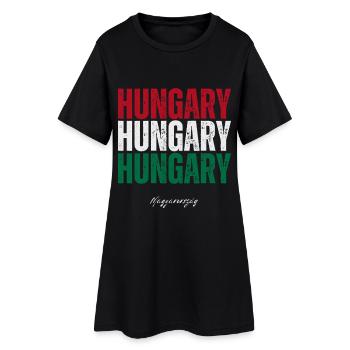 Fierté hongroise, j’aime la Hongrie - Robe T-shirt Femme - noir - Devant