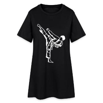 Croquis de karaté garçon - Robe T-shirt Femme - noir - Devant