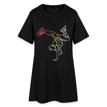 Vintage Breakdancing Junge Skizze - Frauen T-Shirt-Kleid - Schwarz - Vorne