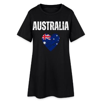 J’aime l’Australie, drapeau de l’Australie - Robe T-shirt Femme - noir - Devant