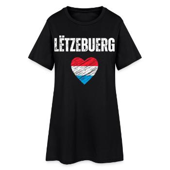 J’adore le Luxembourg, drapeau du Luxembourg - Robe T-shirt Femme - noir - Devant