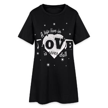 La vie amoureuse - Robe T-shirt Femme - noir - Devant
