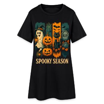 Spooky Season Halloween Vibes - Women’s T-Shirt Dress - black - Front