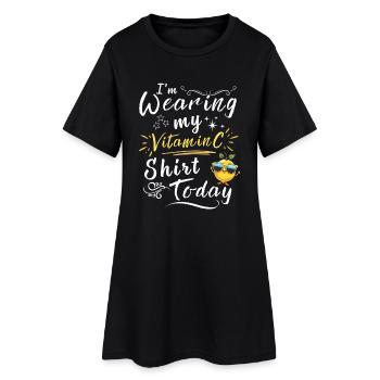Fun Lemon Je porte ma chemise à la vitamine C aujourd’hui - Robe T-shirt Femme - noir - Devant