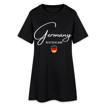 Allemagne, design minimaliste élégant - Robe T-shirt Femme - noir - Devant