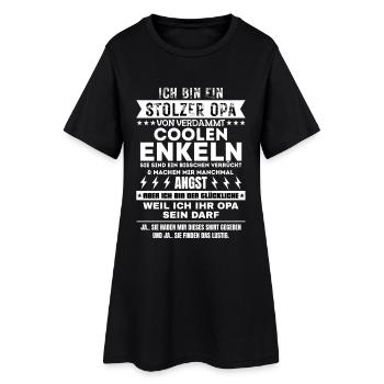 ICH BIN EIN STOLZER OPA VON VERDAMMT COOLEN ENKELN - Frauen T-Shirt-Kleid - Schwarz - Vorne