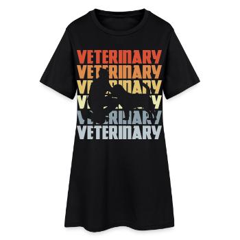 Vétérinaire vintage - Robe T-shirt Femme - noir - Devant