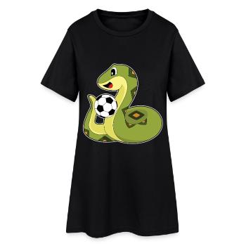 serpent joueur de football football - Robe T-shirt Femme - noir - Devant