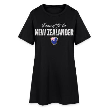 Fière Néo-Zélandaise, fabriquée en Nouvelle-Zélande - Robe T-shirt Femme - noir - Devant