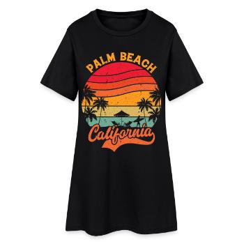 Palm Beach Californie Vintage Coucher de soleil Palm Beach - Robe T-shirt Femme - noir - Devant