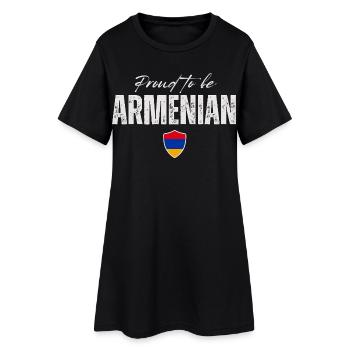 Arménien fier, fabriqué en Arménie - Robe T-shirt Femme - noir - Devant