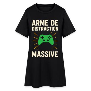 T-shirt gamer drôle – Arme de distraction massive - Robe T-shirt Femme - noir - Devant