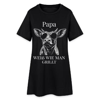 Papa grille le mieux - vache fraîche avec des lunettes de soleil - Robe T-shirt Femme - noir - Devant