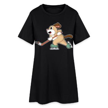 Chien Hockey Hockey Stick - Robe T-shirt Femme - noir - Devant