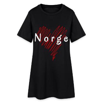 J’aime la Norvège, c’est la Norvège du cœur - Robe T-shirt Femme - noir - Devant