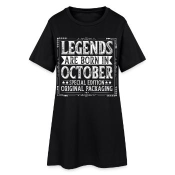Born In October Legends Special Edition Geburtstag - Frauen T-Shirt-Kleid - Schwarz - Vorne