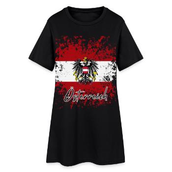 Drapeau du grunge autriche, j’adore l’Autriche - Robe T-shirt Femme - noir - Devant