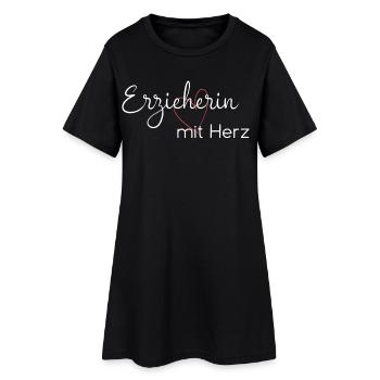 Rolltop Rucksack / Erzieherin mit Herz Rucksack - Frauen T-Shirt-Kleid - Schwarz - Vorne