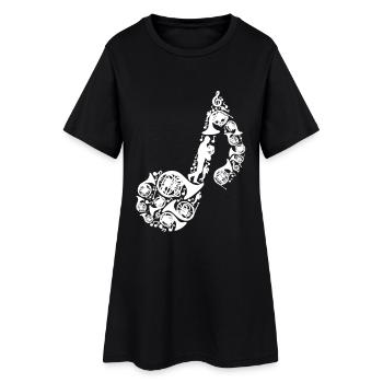 note de musique de cor français - Robe T-shirt Femme - noir - Devant