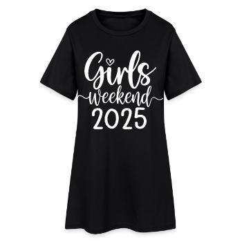 Lettrage Girls Weekend 2025 - Robe T-shirt Femme - noir - Devant