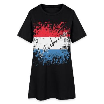 Drapeau grunge luxembourgeois, j’adore le Luxembourg - Robe T-shirt Femme - noir - Devant