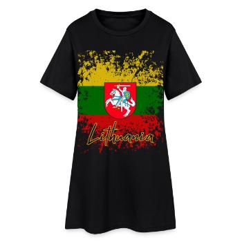 Grunge drapeau lituanien, j’adore la Lituanie - Robe T-shirt Femme - noir - Devant