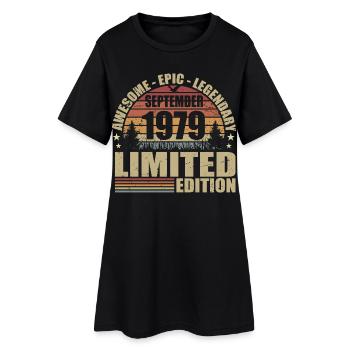 1979 September 1979 Anniversary September 1979 - Women’s T-Shirt Dress - black - Front