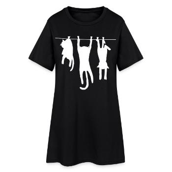 T-shirt chat drôle - Robe T-shirt Femme - noir - Devant