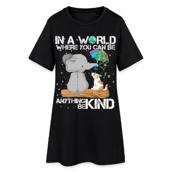 Soutien à la sensibilisation à l’autisme chez les éléphants et les chiots - Robe T-shirt Femme - noir - Devant