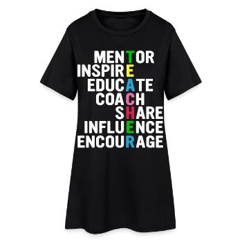 Professeur Acrostichon : Mentorer, Inspirer,... - Robe T-shirt Femme - noir - Devant