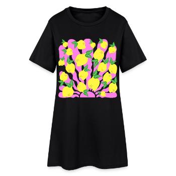 SONNE ITALIENISCHE ZITRONEN ITALIEN - Frauen T-Shirt-Kleid - Schwarz - Vorne