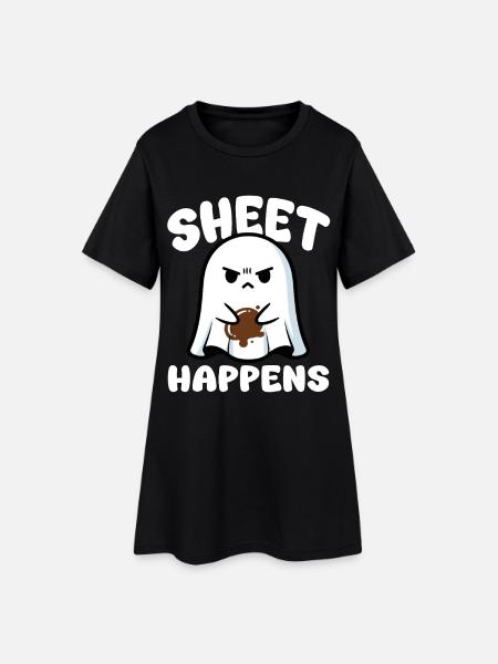 BLATT PASSIERT - GHOST HALLOWEEN - Frauen T-Shirt-Kleid - Schwarz