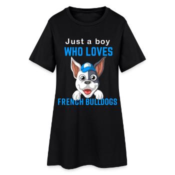 Französische Bulldogge Für Jungs, die lieben - Frauen T-Shirt-Kleid - Schwarz - Vorne