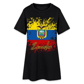 Ecuadorianischer Stolz, Flagge von Ecuador - Frauen T-Shirt-Kleid - Schwarz - Vorne