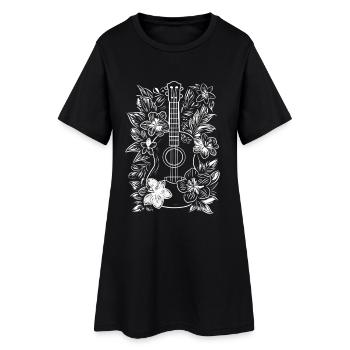 Ukulele Skizze - Frauen T-Shirt-Kleid - Schwarz - Vorne