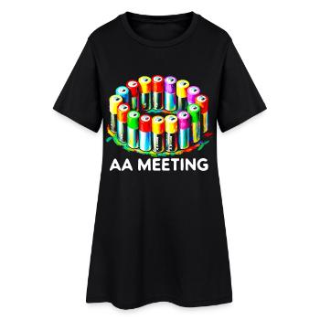 AA Meeting Piles Sobriété Humour T-Shirt - Robe T-shirt Femme - noir - Devant