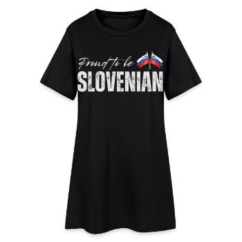 La fierté slovène, made in Slovenia - Robe T-shirt Femme - noir - Devant