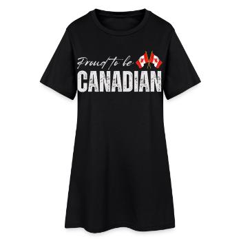 Drapeau du Canada, fierté canadienne - Robe T-shirt Femme - noir - Devant