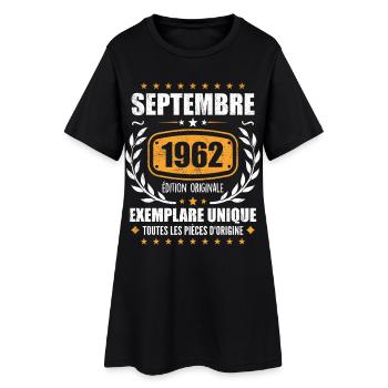 Septembre 1962 Exemplaire Unique - Septembre 1962 - Robe T-shirt Femme - noir - Devant