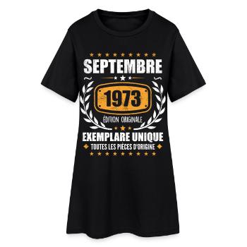 Septembre 1973 Exemplaire Unique - Septembre 1973 - Robe T-shirt Femme - noir - Devant