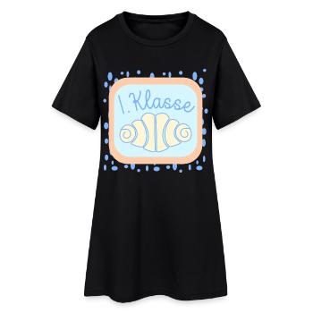 Franzbrötchen Schulkind 1. Klasse - Frauen T-Shirt-Kleid - Schwarz - Vorne