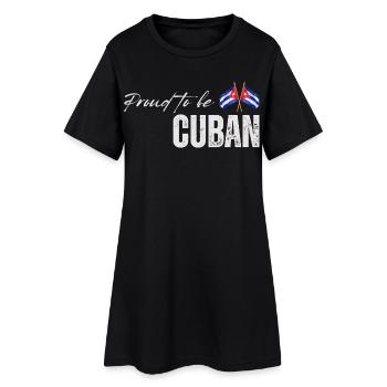 Kubanischer Stolz, ich liebe Kuba - Frauen T-Shirt-Kleid - Schwarz - Vorne