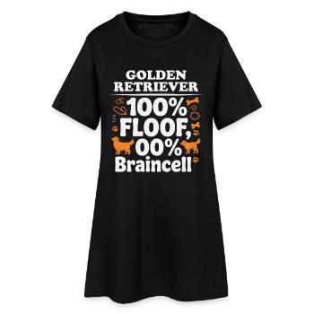 100 % Floof 0 % Braincell Golden Retriever Humour - Robe T-shirt Femme - noir - Devant
