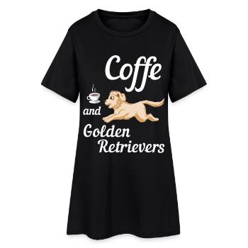 Golden Retriever Coffee Lover Design - Robe T-shirt Femme - noir - Devant