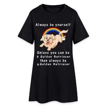 Golden Retriever Inspirational Graphic - Women’s T-Shirt Dress - black - Front