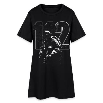 Feuerwehrheld 12 Flammenbild - Frauen T-Shirt-Kleid - Schwarz - Vorne