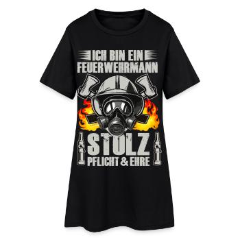 Feuerwehrheld Stolz und Pflicht 112 - Frauen T-Shirt-Kleid - Schwarz - Vorne