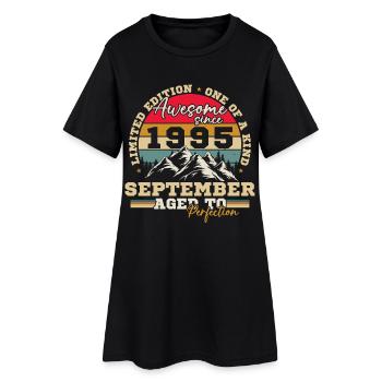 Vintage Cadeau Anniversaire Nées En Septembre 1995 - Robe T-shirt Femme - noir - Devant